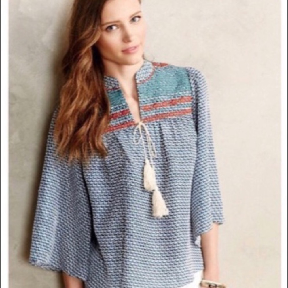 ANTHROPOLOGIE MAEVE PATTERNED TOP - Picture 4 of 5